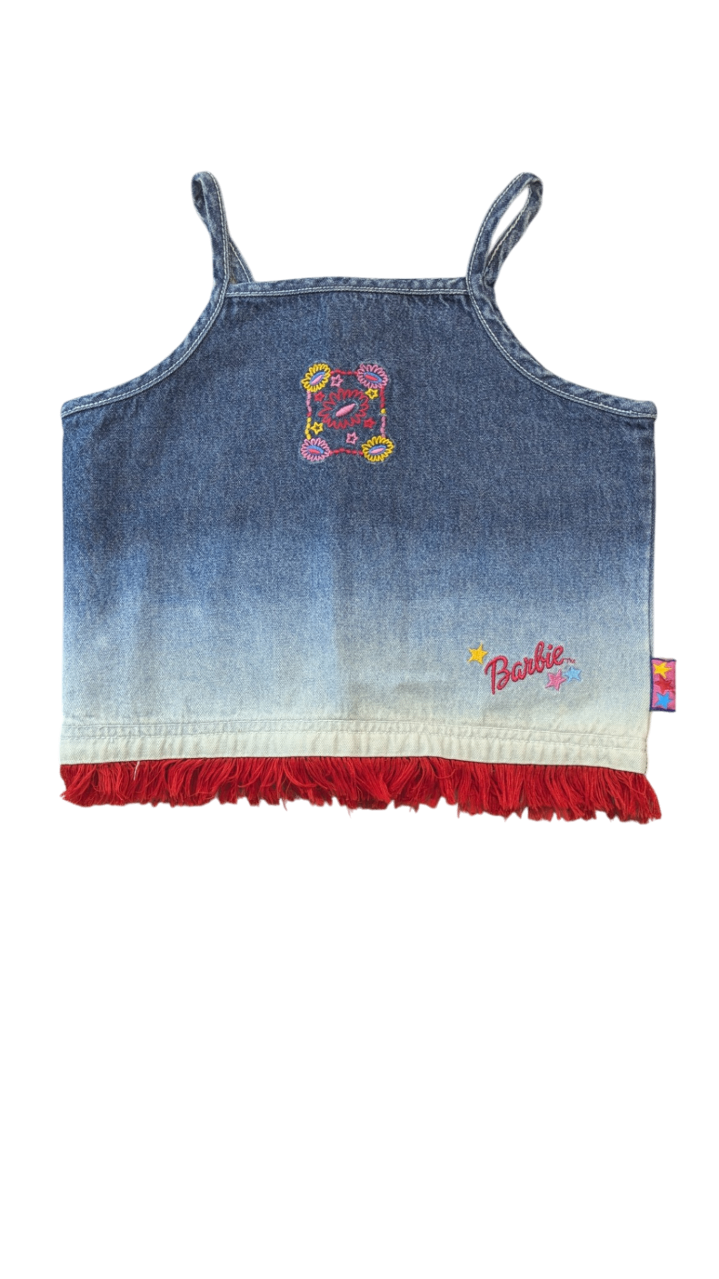 Barbie Tank Top, Blue/Light blue gradient with red trim, 7-8