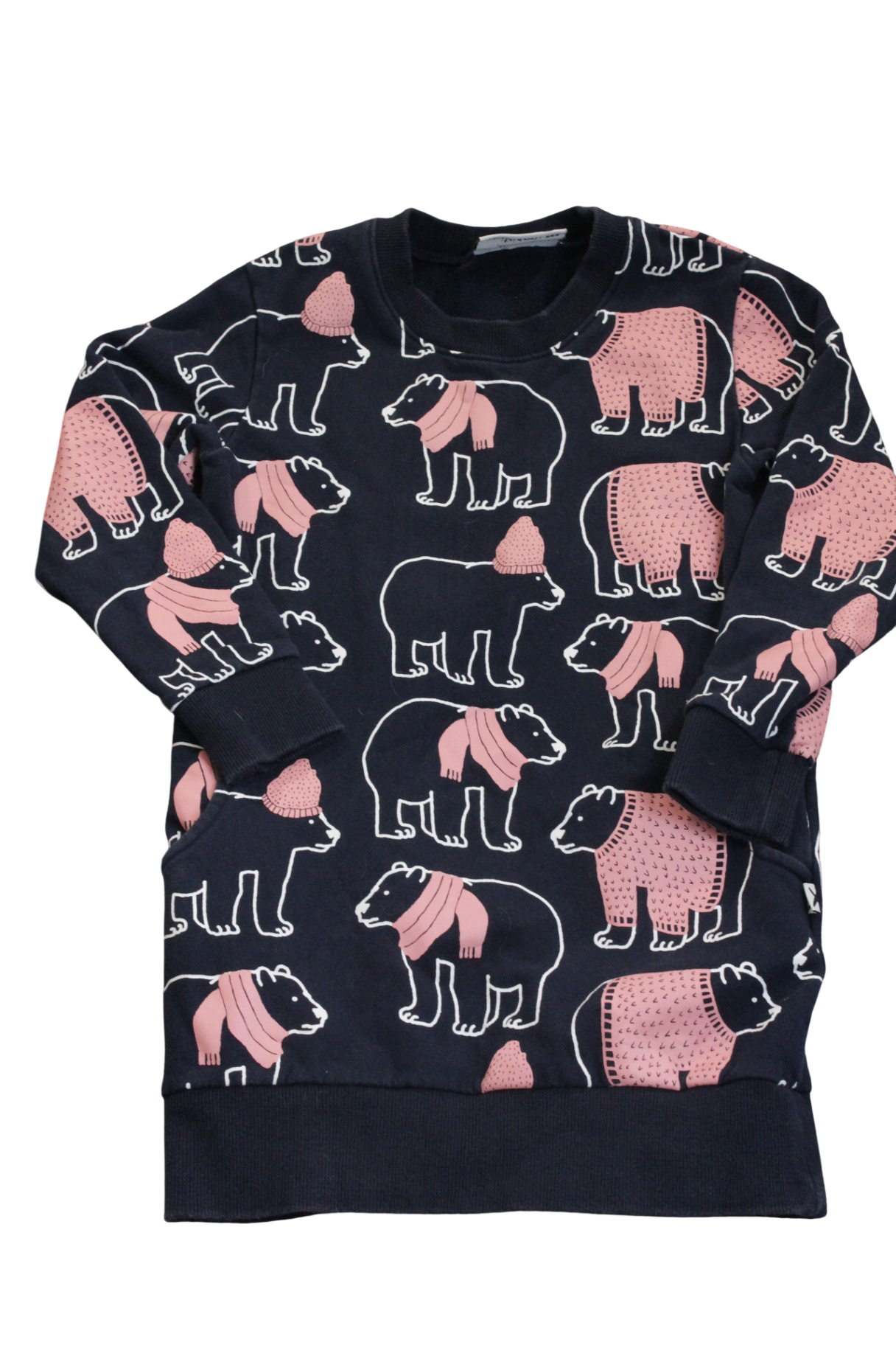 Minti Long sleeve dress, Navy, bear , 5