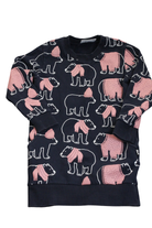 Minti Long sleeve dress, Navy, bear , 5