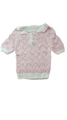 Handknit Knitwear, Pink and cream, 9-10