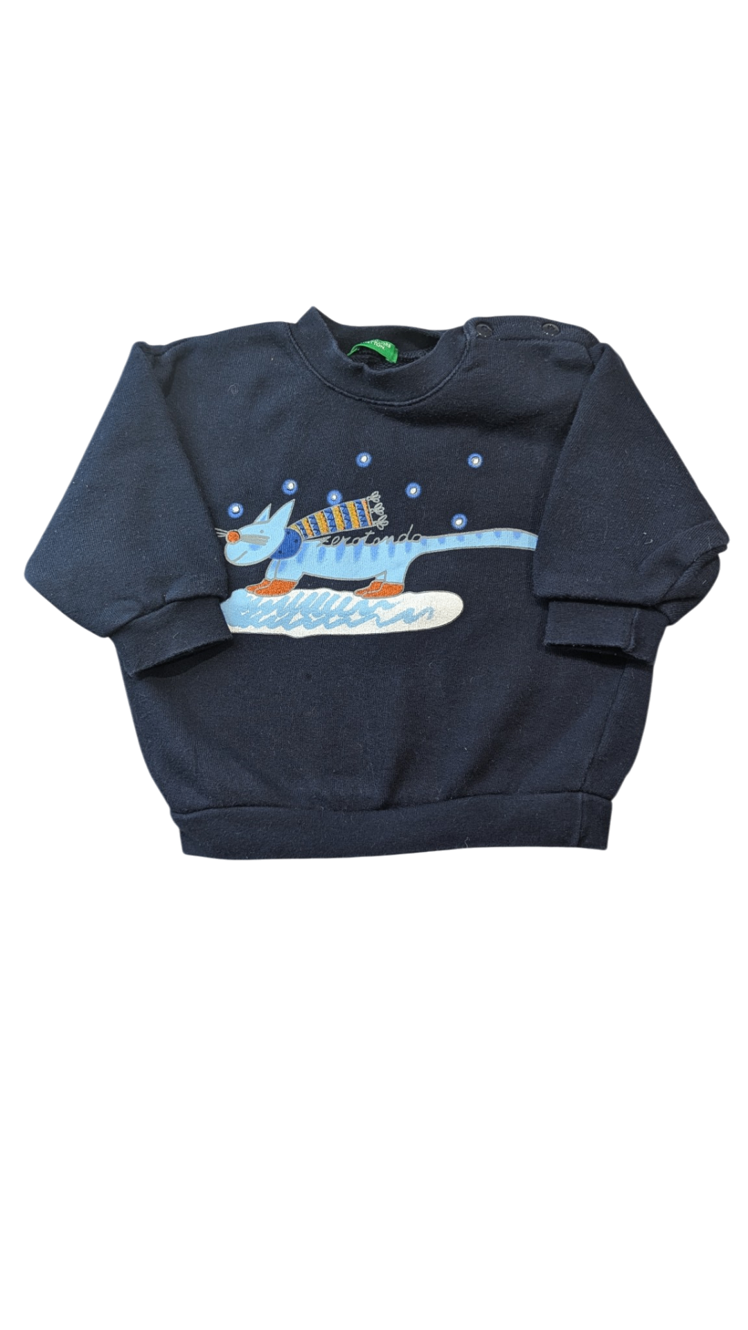 BENETTON (Vintage) Sweatshirt, Navy, 000