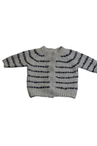 Seed Cardigan, Cream with navy blue stripes, 000