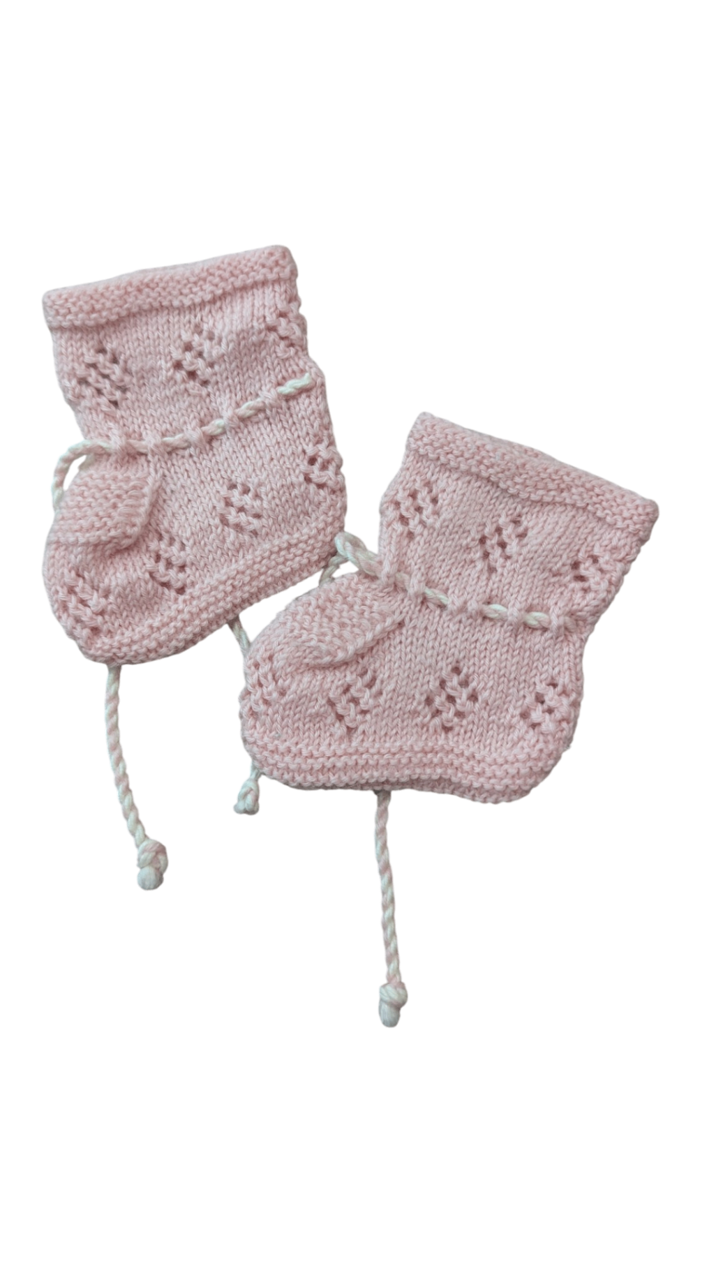 Handknit Baby Booties, Pink, 0