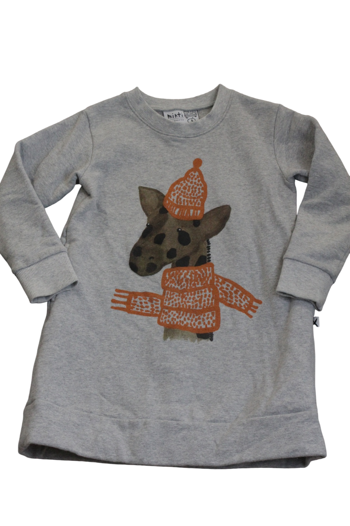 Minti Long sleeve dress, Grey, giraffe , 4