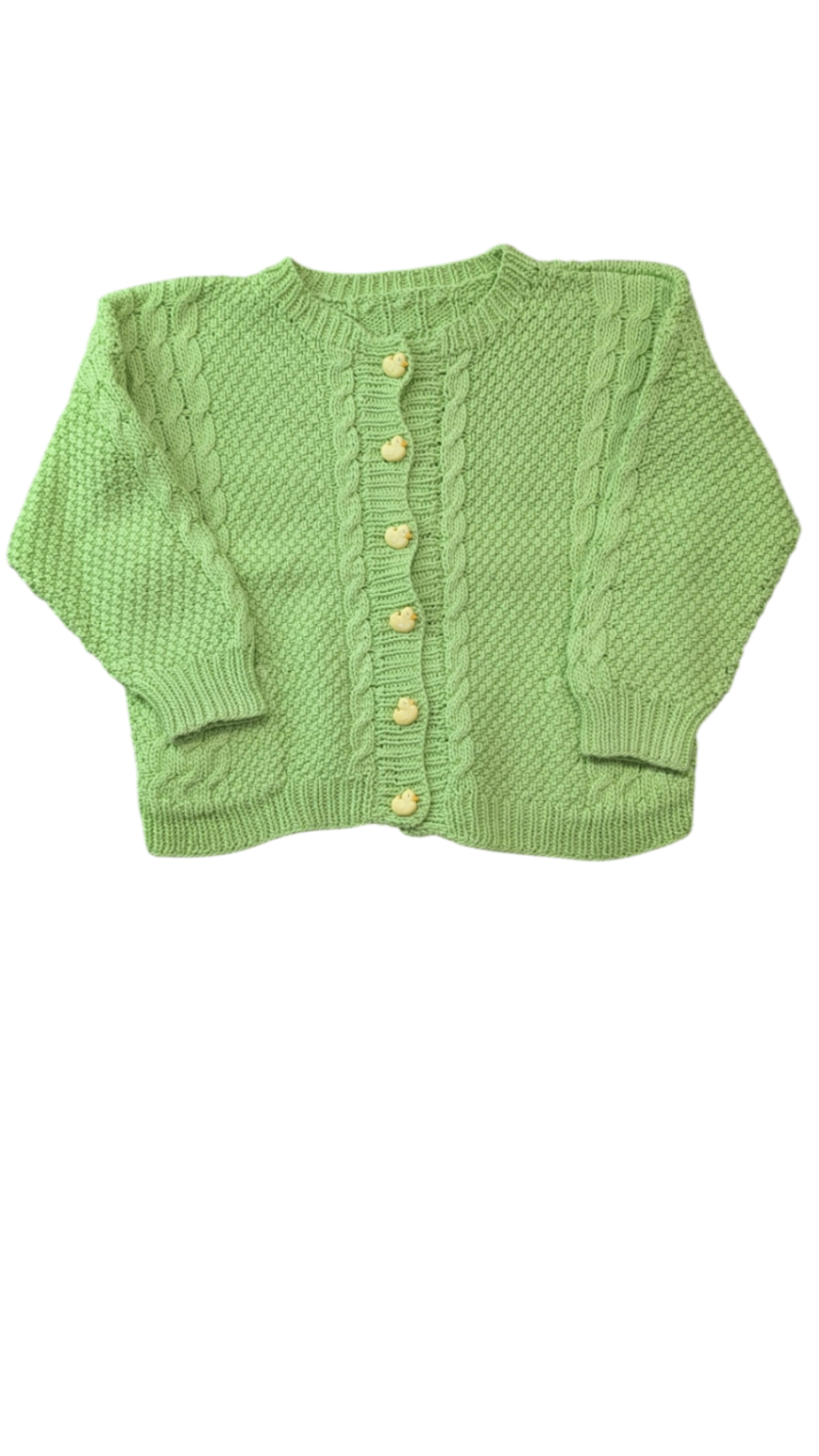 Handknit Jumper, Light Green, 4-5