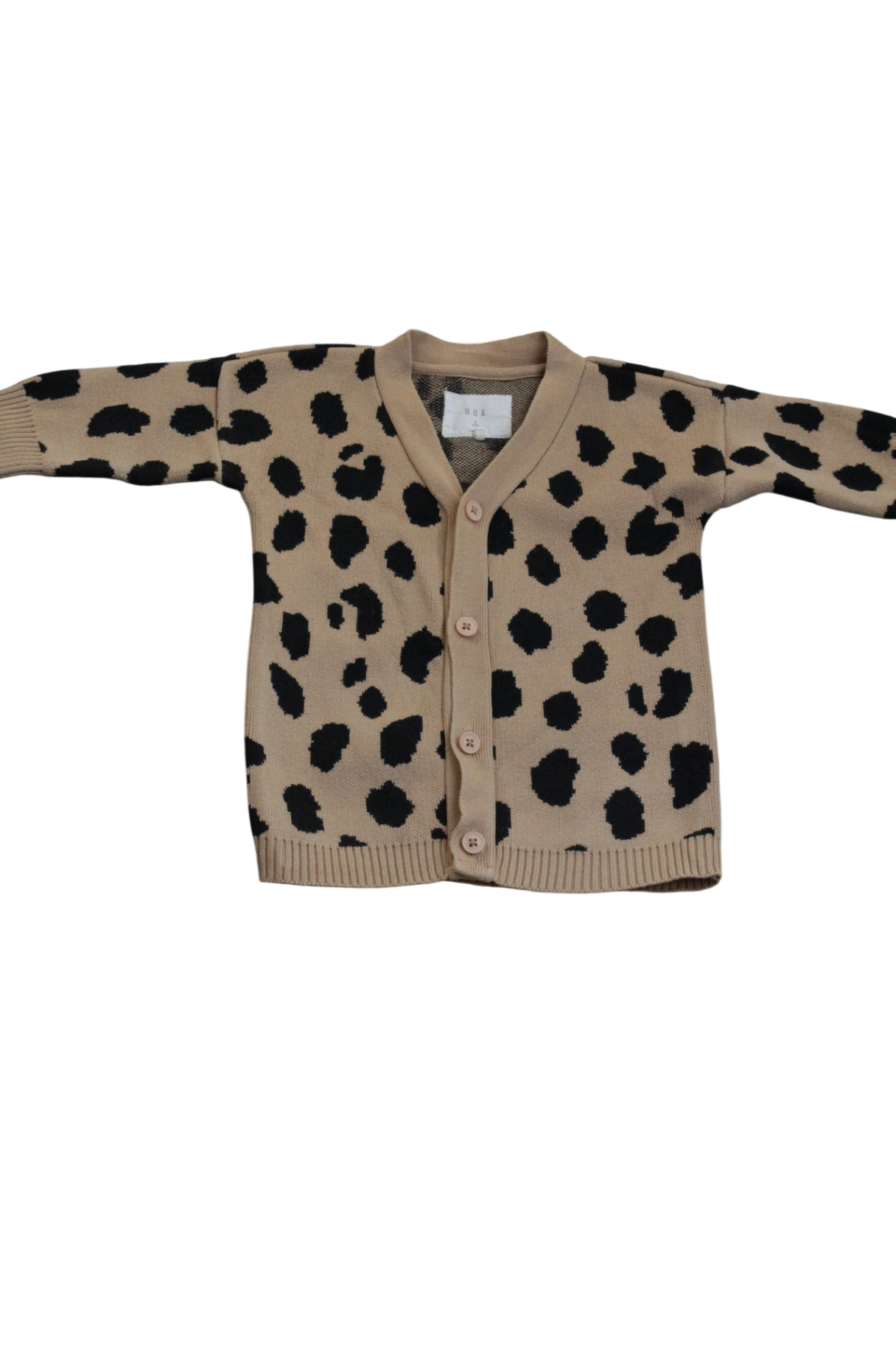 Hux Cardigan, Brown, black spots, 0