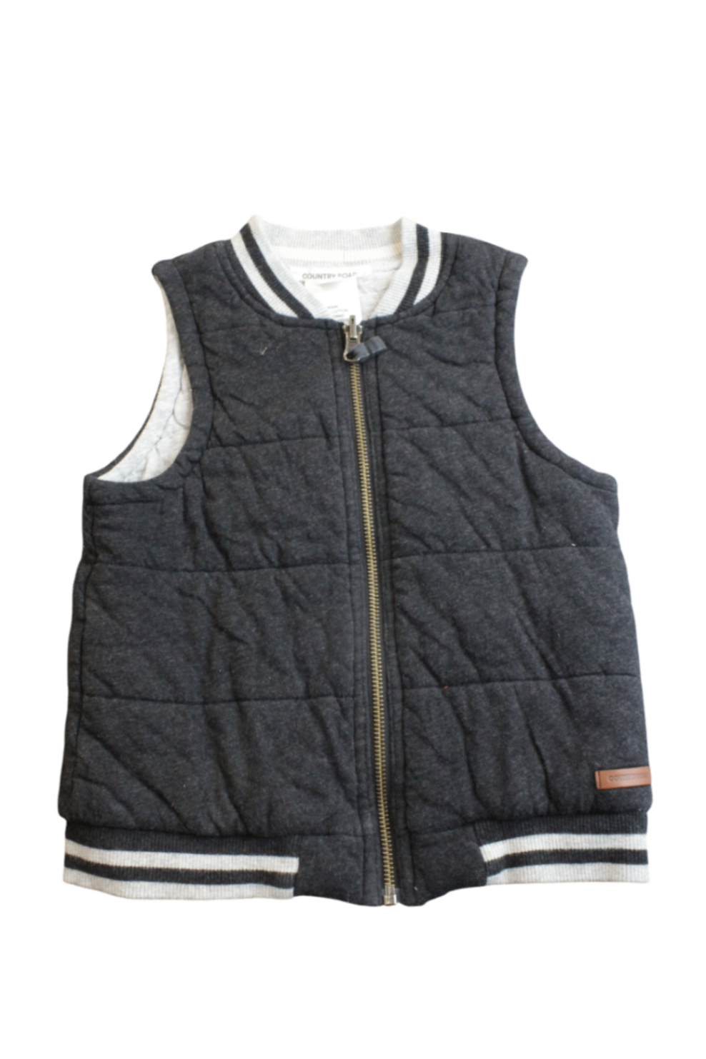 Country Road Puffer Vest, Dark Grey, 4-5