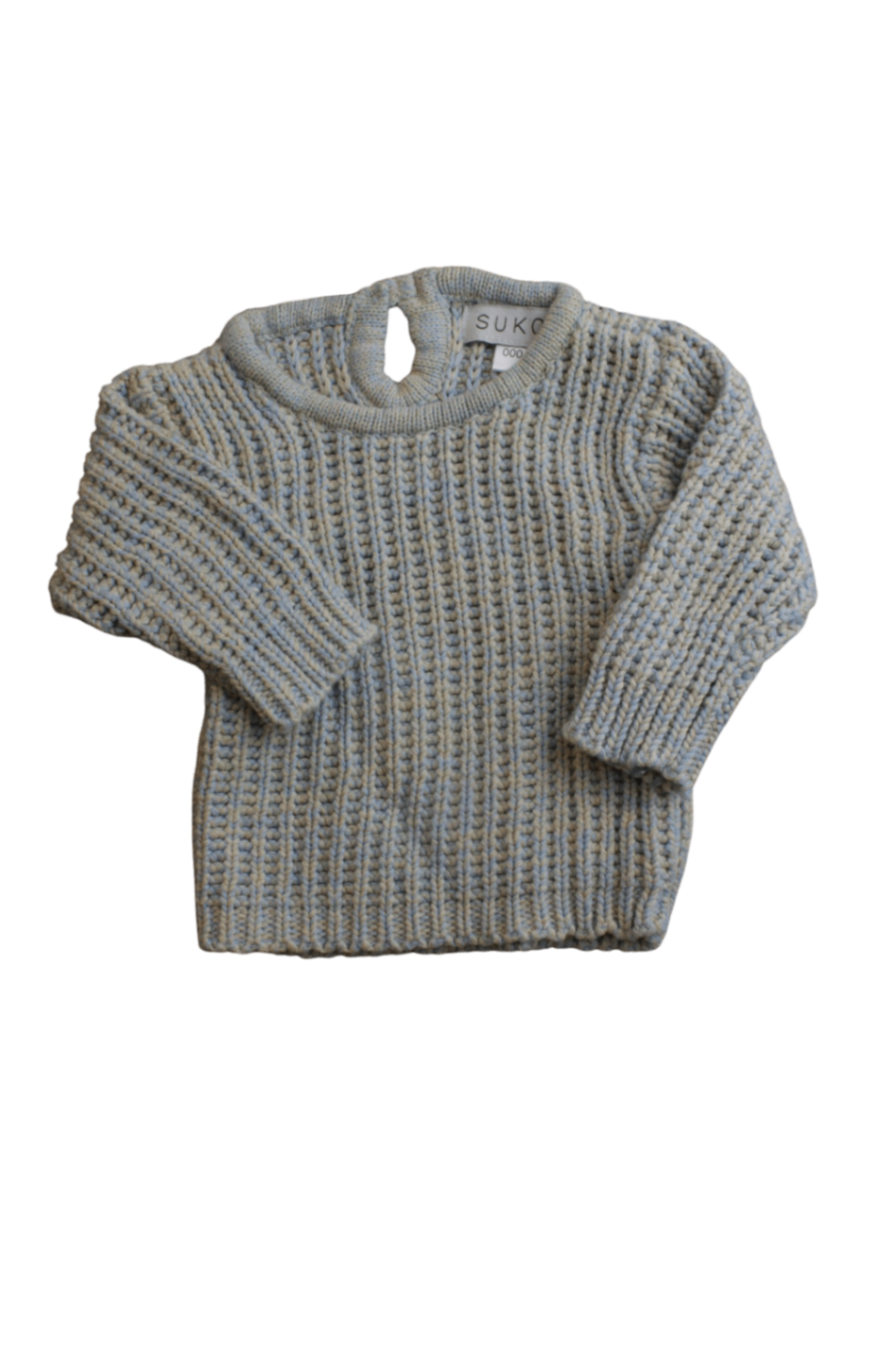 Sukoo Knit Jumper, Blue/Cream, 000