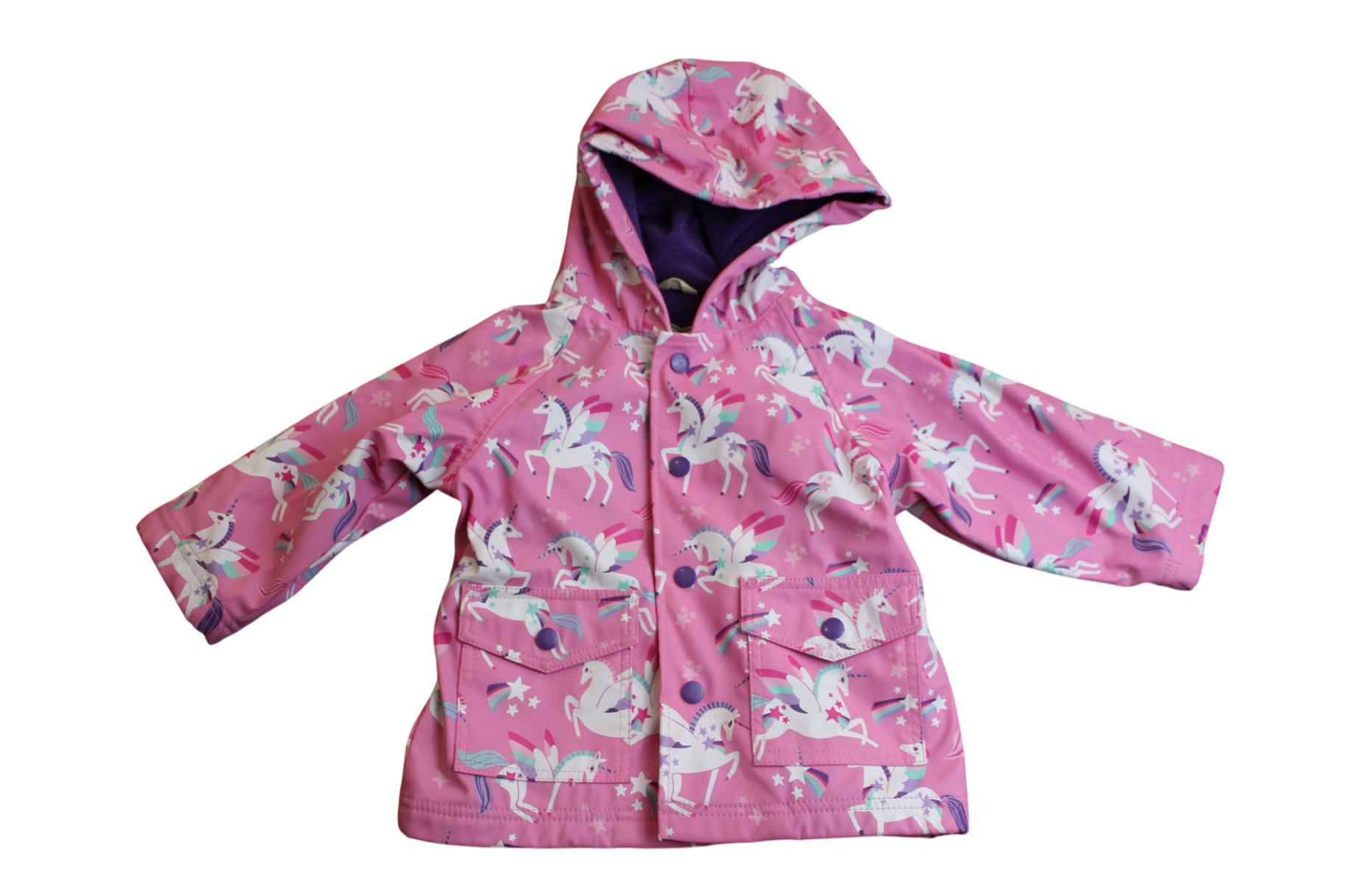 Hatley Raincoat, Pink unicorn, 1