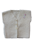 Handknit Knit Vest, Cream, 00