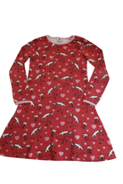 Smafolk Dress, Red unicorns, 7-8