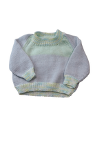Handknit Jumper, Light Green/Blue, 000