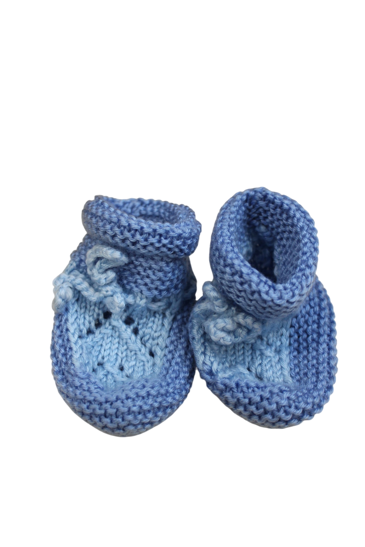 Handknit Booties, Light Blue, 0000