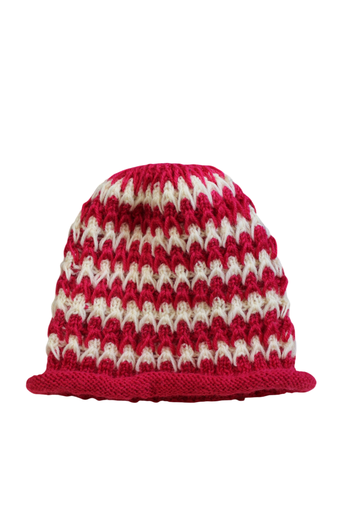 Handknit Beanie, Red, OS