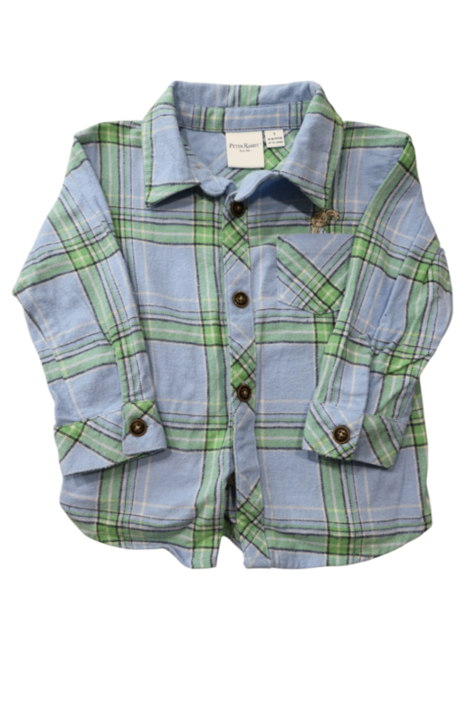 Peter Rabbit Shirt, Blue and Green Plaid, 1
