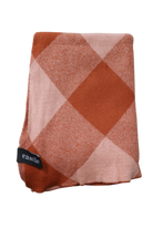 Castle Knit Blanket, Rust Orange, Pink, and Cream,