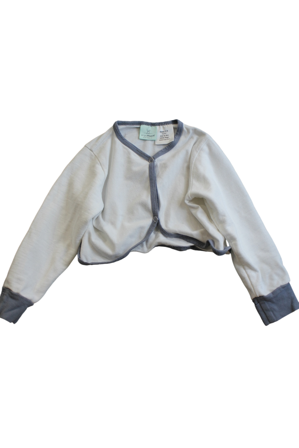 Ergopouch Cardigan, White, 1-3yrs