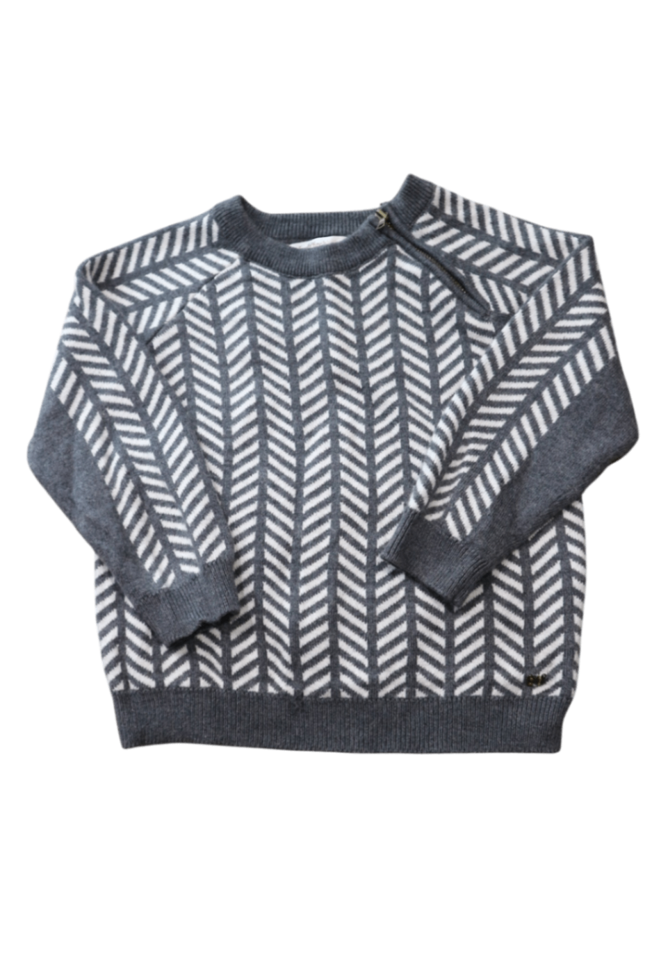 Fox & Finch Jumper, Grey/White, 3