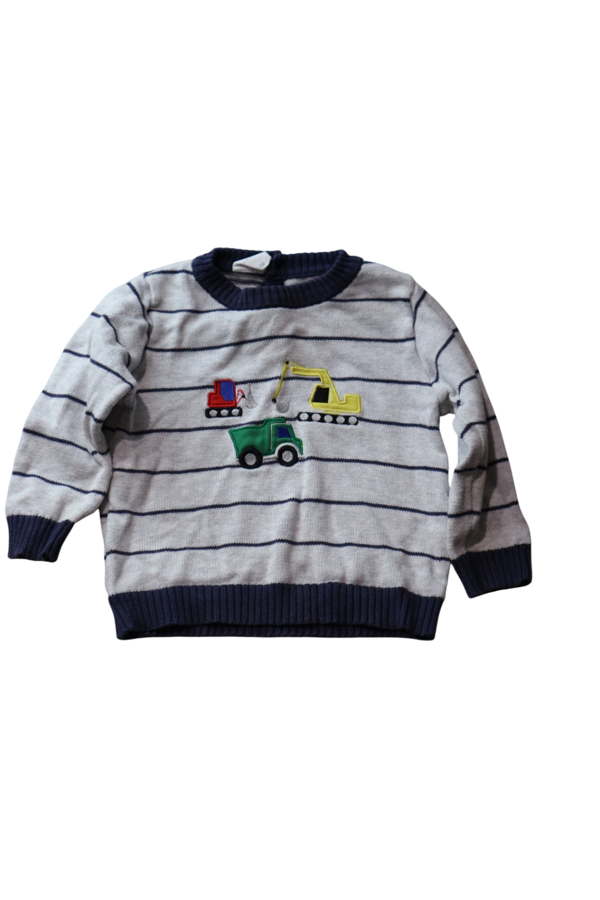 Korango Jumper, Grey with navy trims, 0