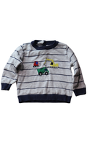 Korango Jumper, Grey with navy trims, 0