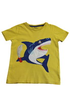 Mini Boden T-Shirt, Yellow, shark, 6