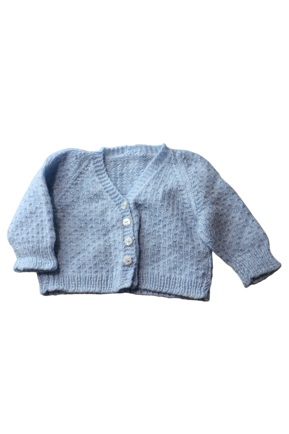 Handknit Cardigan, Light Blue, 0000