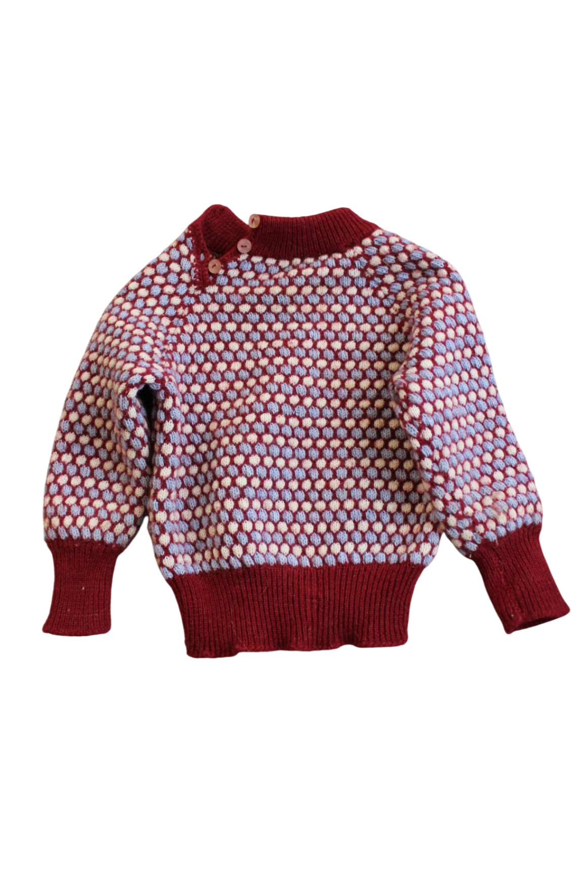 Handknit Knitwear, Burgundy, 2-3