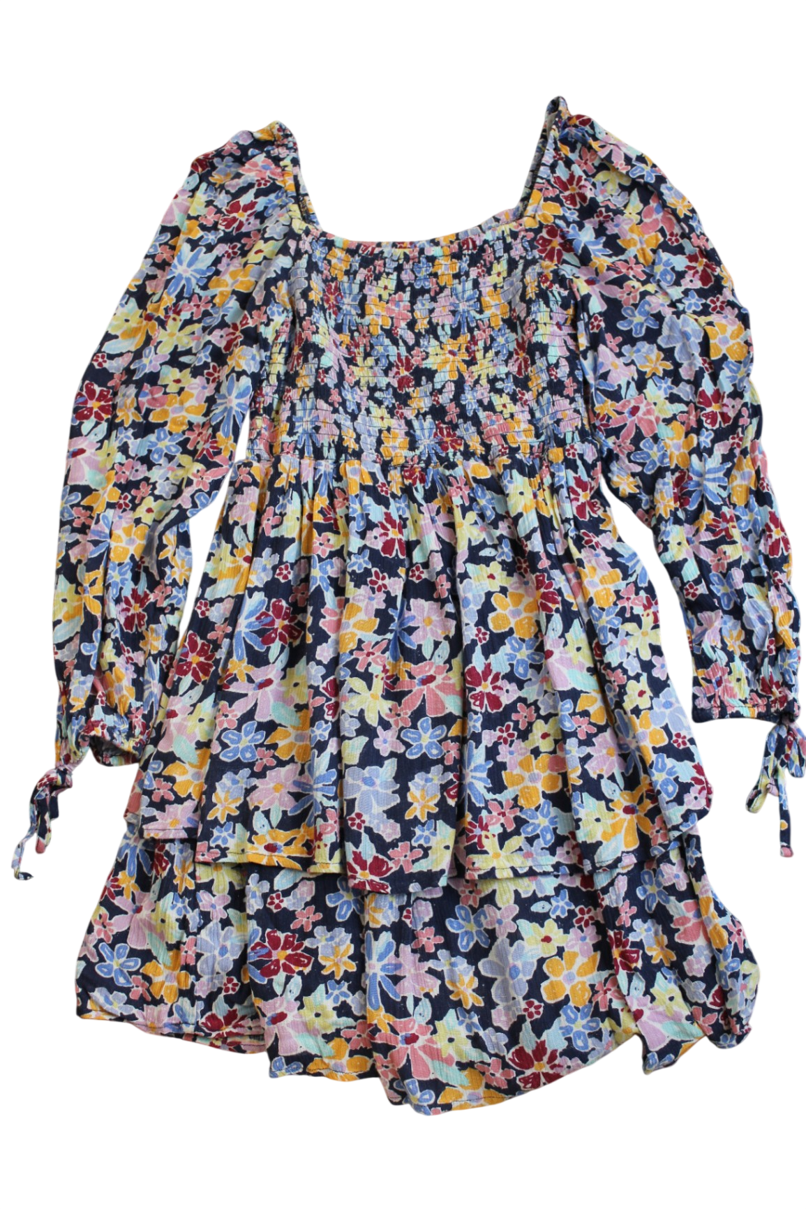 Ghanda Dress, navy/floral, 9-10