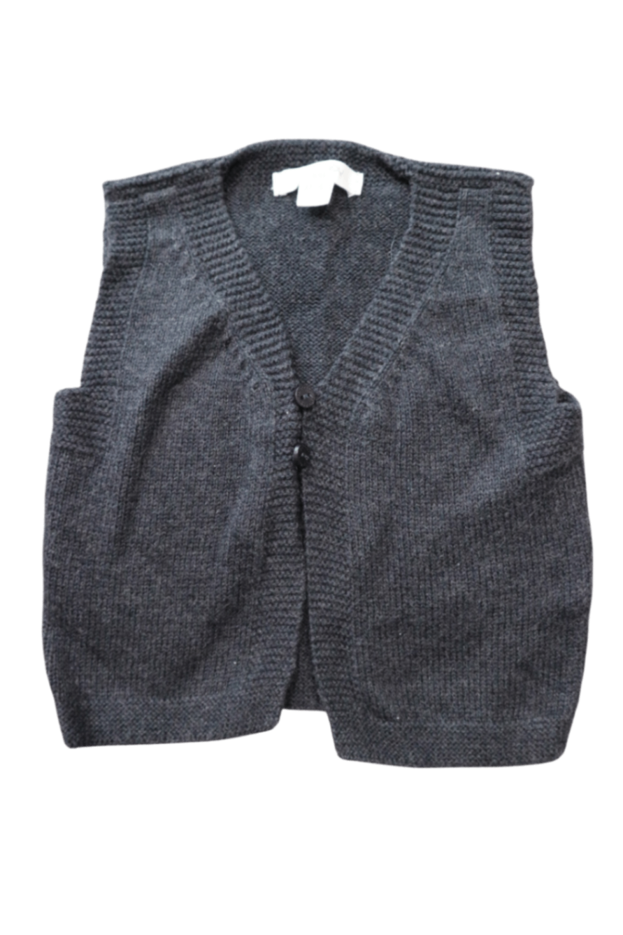 Purebaby Knit Vest, Charcoal Grey, 000