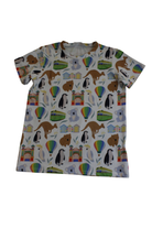 Pebble and poppet T-Shirt, White, Melb print, 6-7