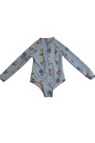 Cotton On Swimsuit, Light blue with multicoloured floral print,