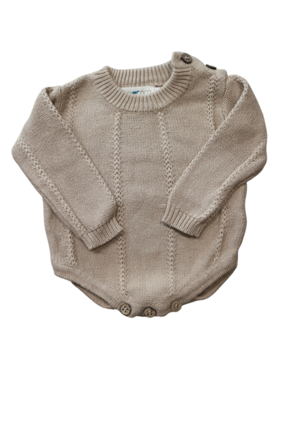 Quinn + Coco Bodysuit, Beige, 0-3m