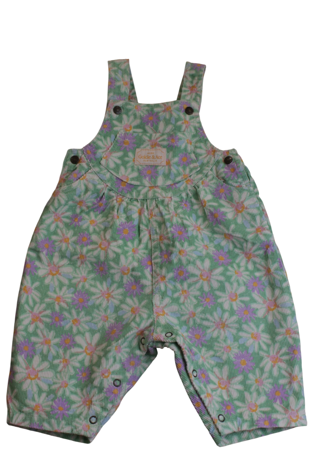 Goldie & Ace Overalls, Green floral, 00