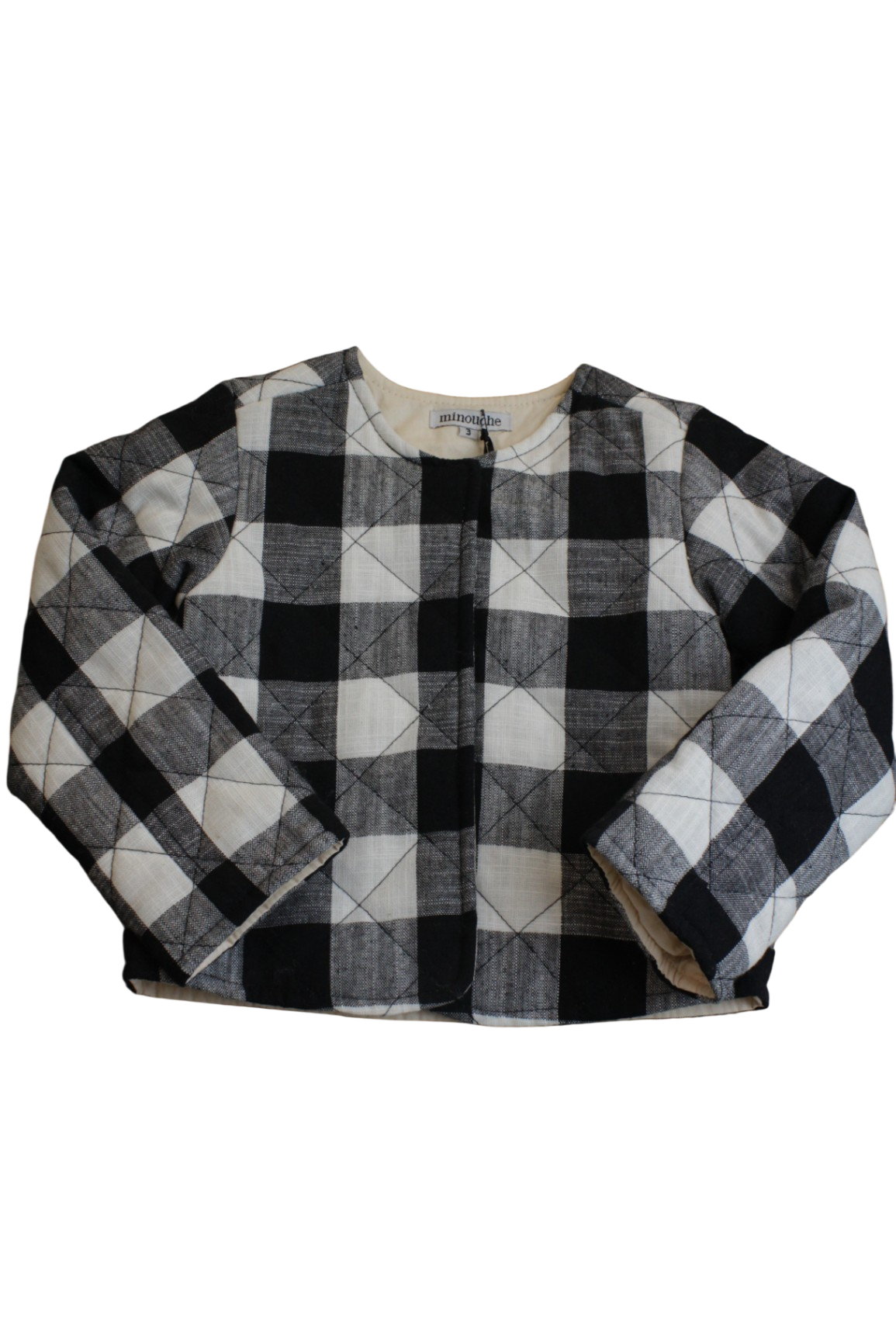 Minouche Jacket, black, white check, 3