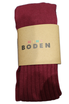 Mini Boden Tights, Burgundy with blue trim, 3-4y