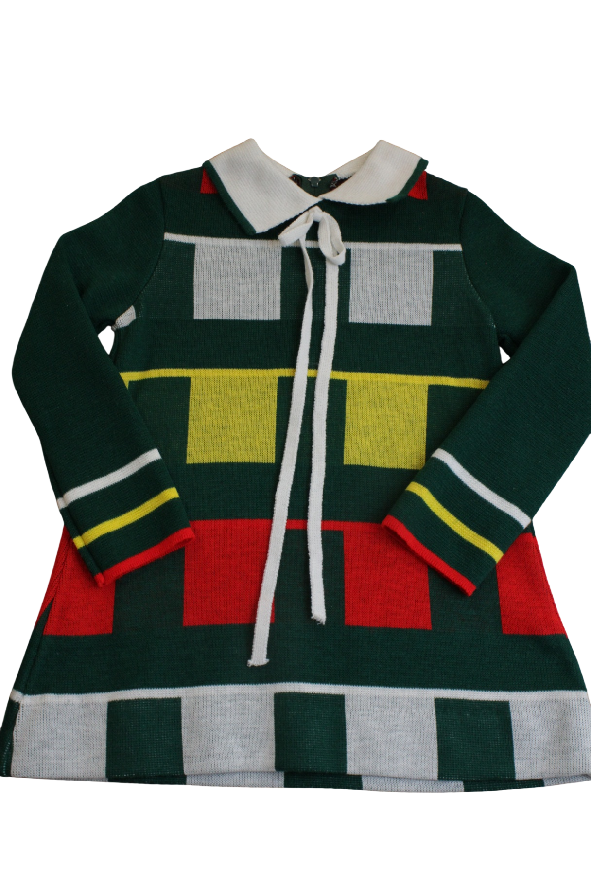 Sears Dress, Dark green, red, yellow, 4