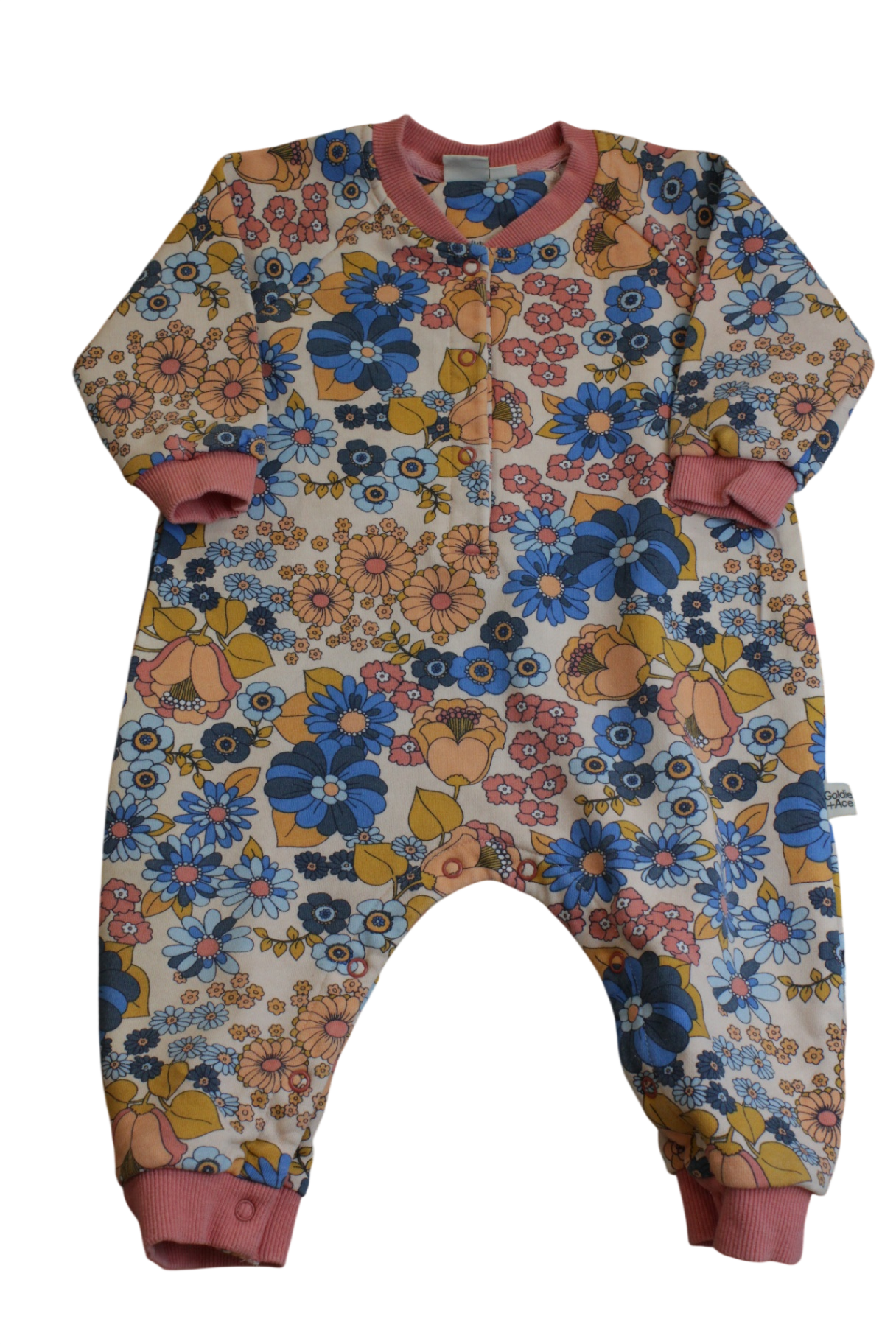 Goldie + Ace Romper, Cream, pink and multicolour, 0