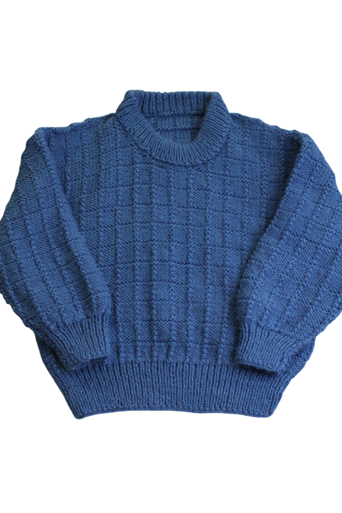 Handknit Knit Jumper, Blue, 6