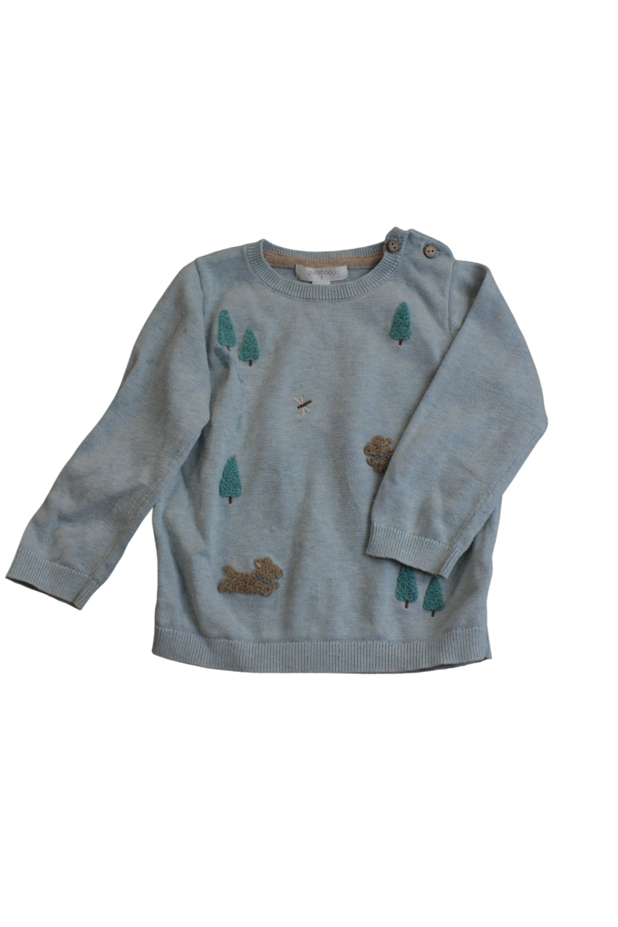 Purebaby Knitwear, Light Blue, 1