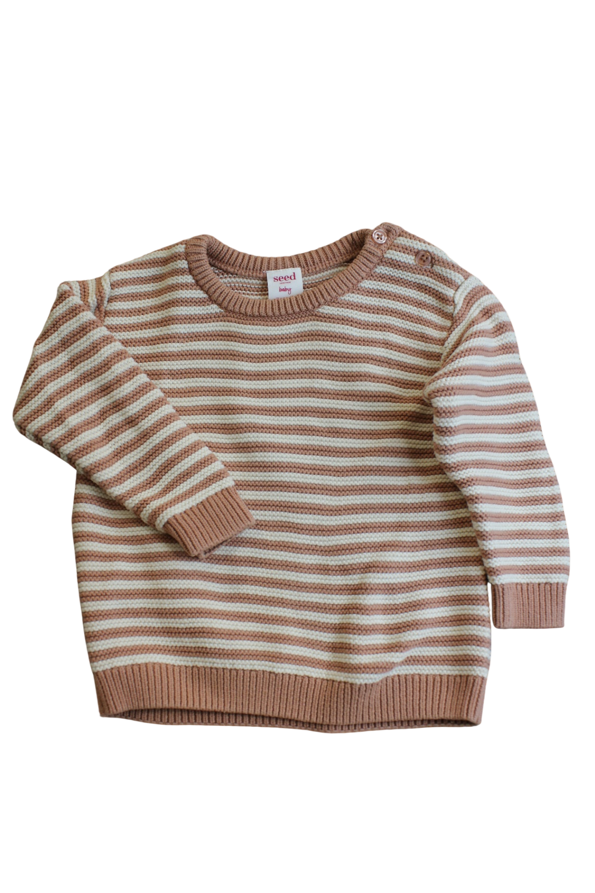 Seed Baby Knitwear, pink and white, 1
