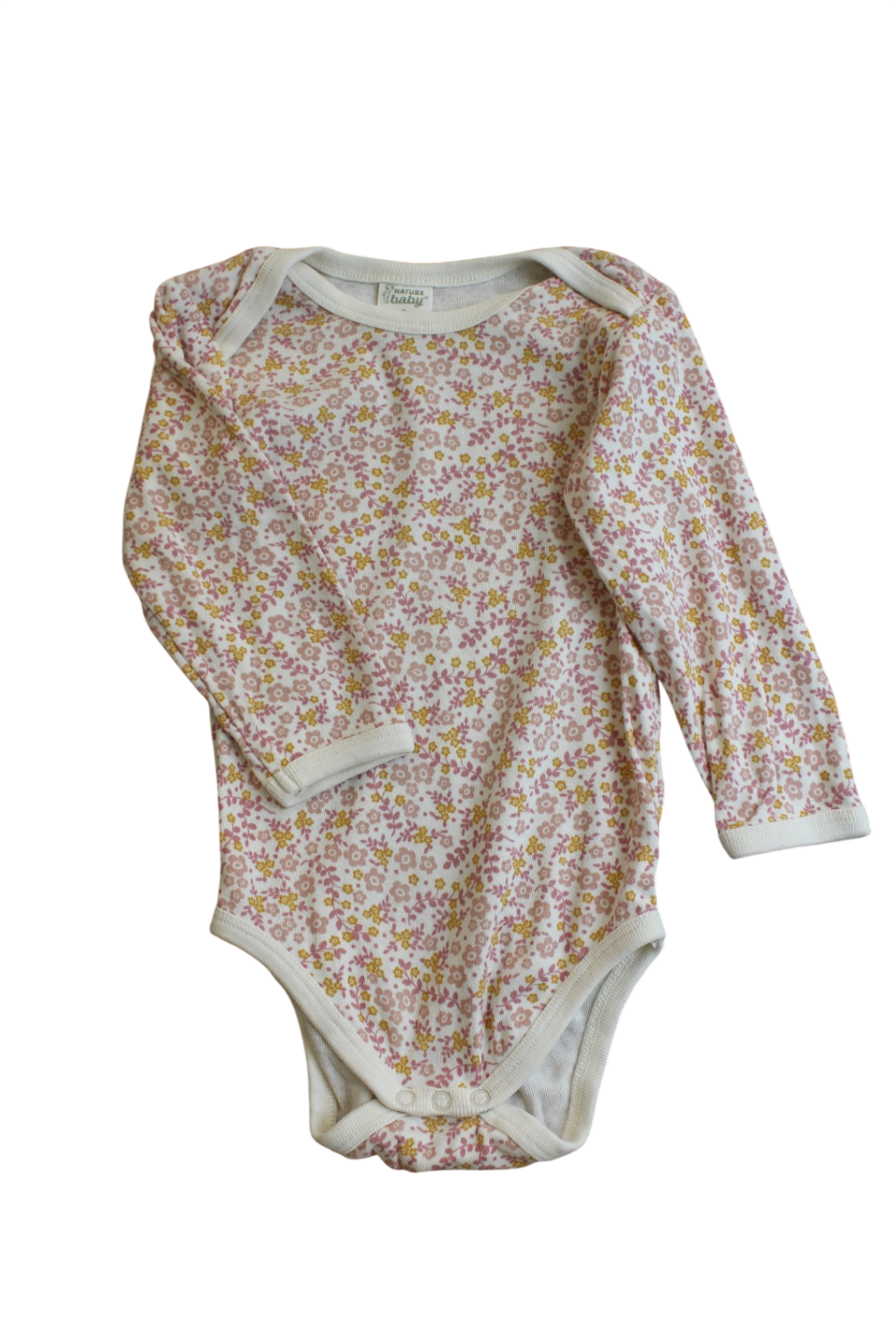 Nature Baby Bodysuit, cream/floral, 0