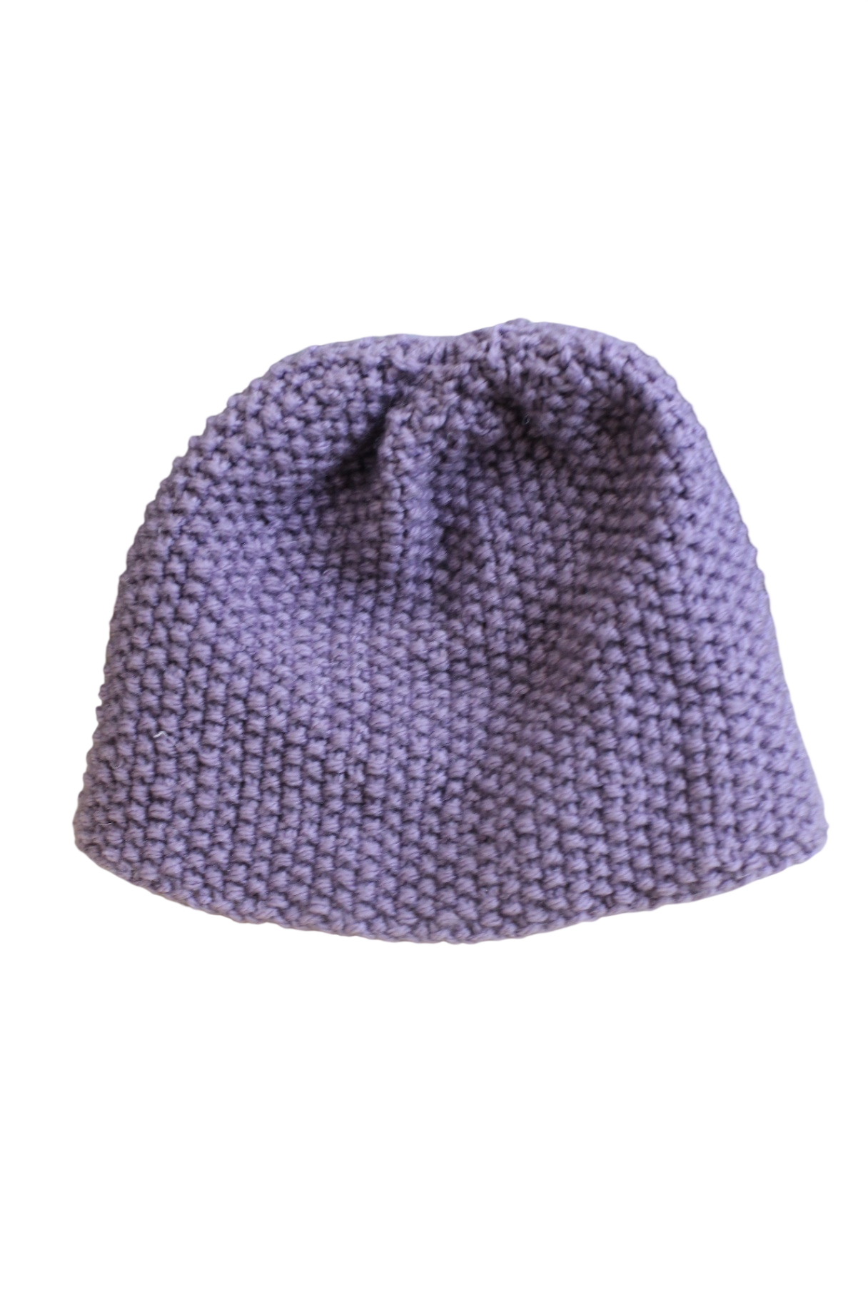 Handknit Beanie, Purple, OS