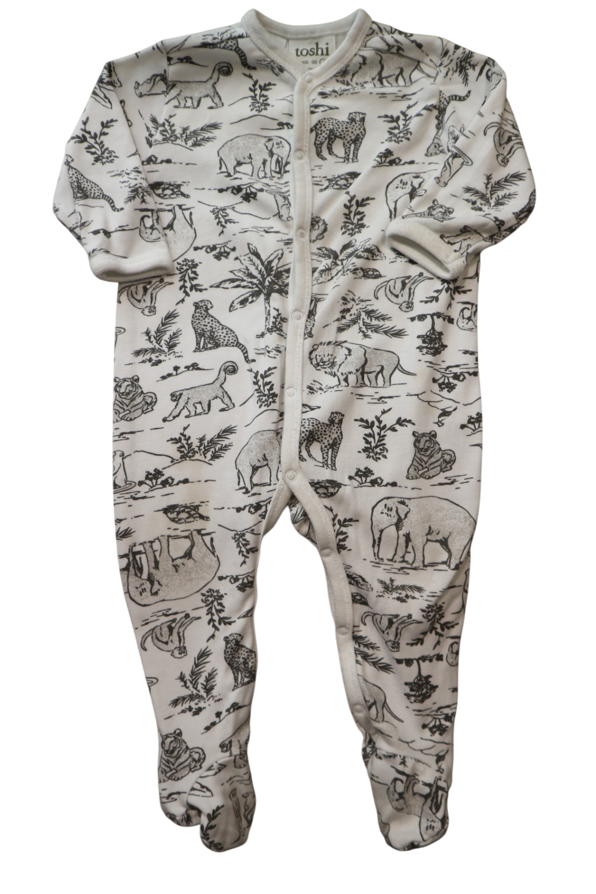 Toshi Jumpsuit, Cream with black print, 0