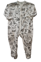 Toshi Jumpsuit, Cream with black print, 0