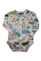 Halcyon Nights Bodysuit, Cream with multicolour animal print, 000