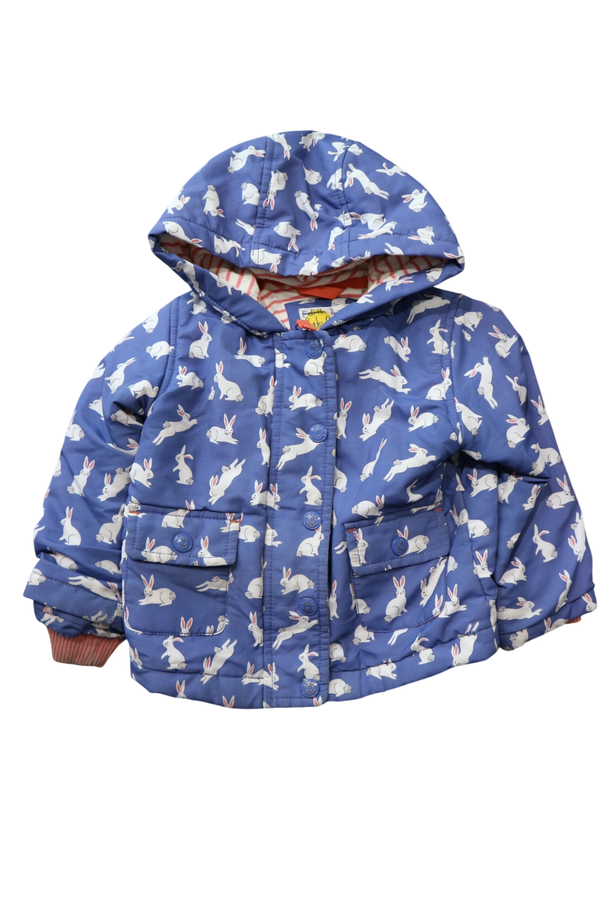 Mini Boden Puffer Jacket, Blue, 2