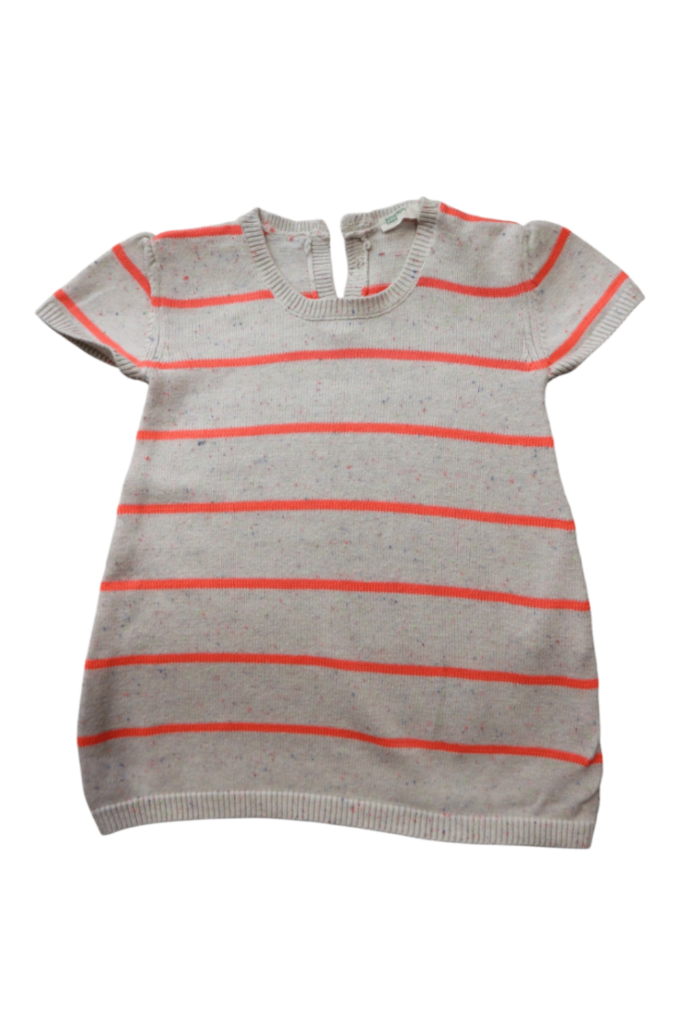 Benetton Dress, Grey with bright orange stripes, 000