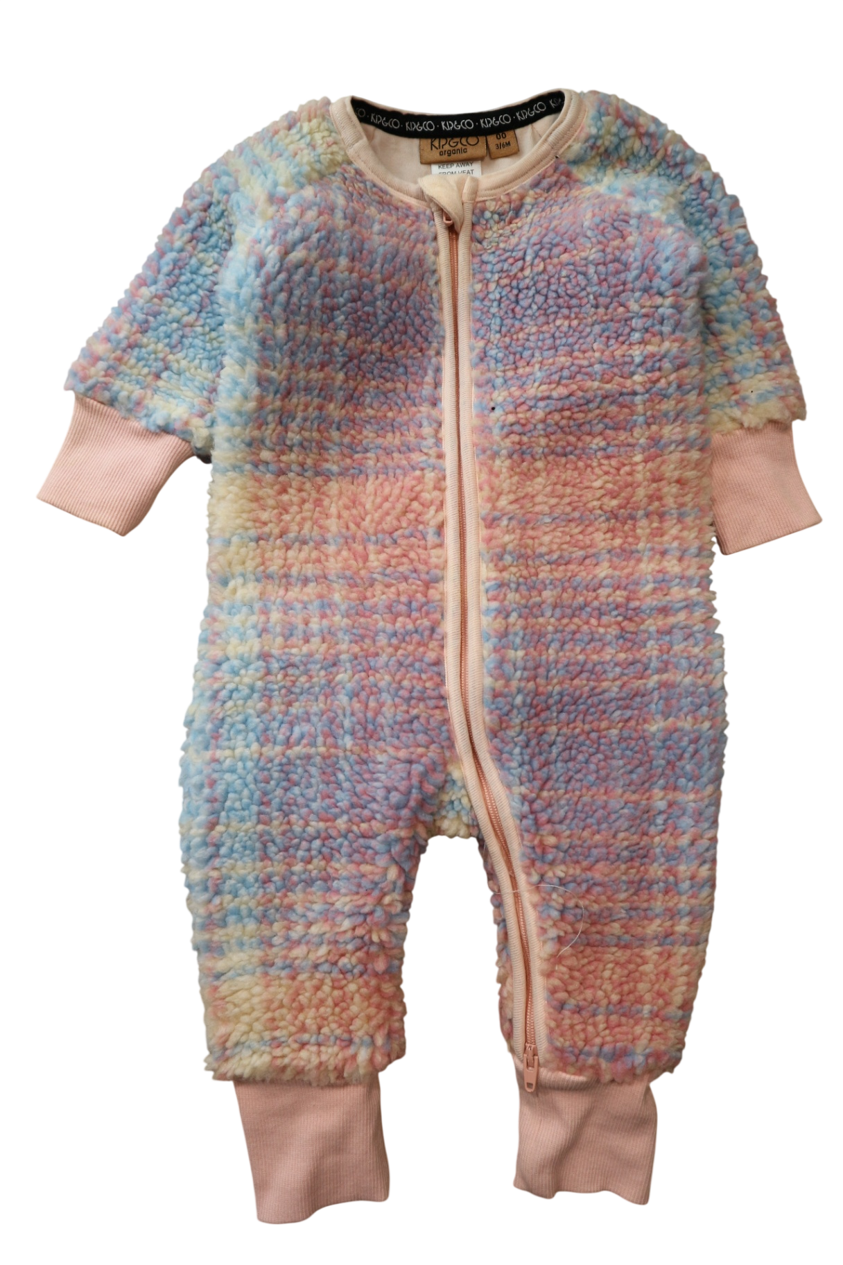 Kip&Co Snugglesuit, Pastel multicolour pink, blue and cream, 00