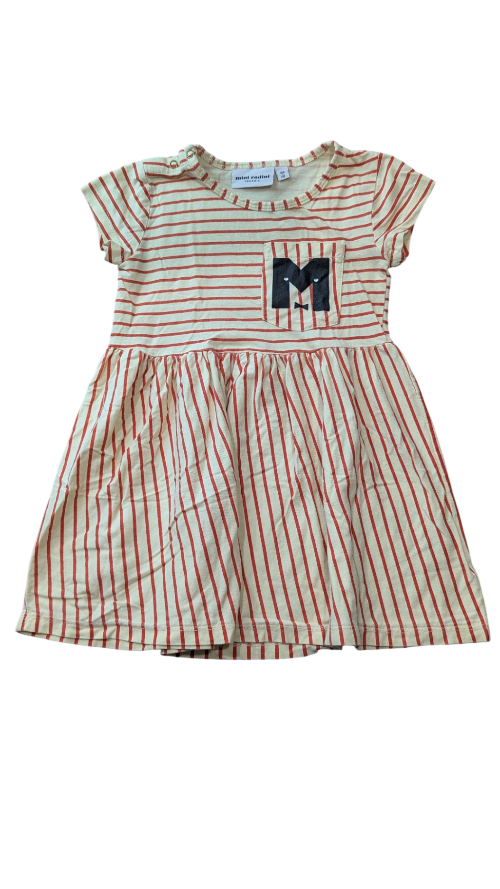 Mini Rodini Dress, cream/red, 104-110