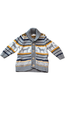 Purebaby Cardigan, Grey, navy, white and mustard, 0